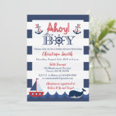 Nautical Baby Shower Invitations Boy (Standing Front)