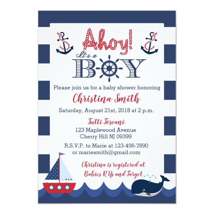 nautical baby shower invitations