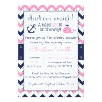 Nautical Baby Shower Invitations for a Girl