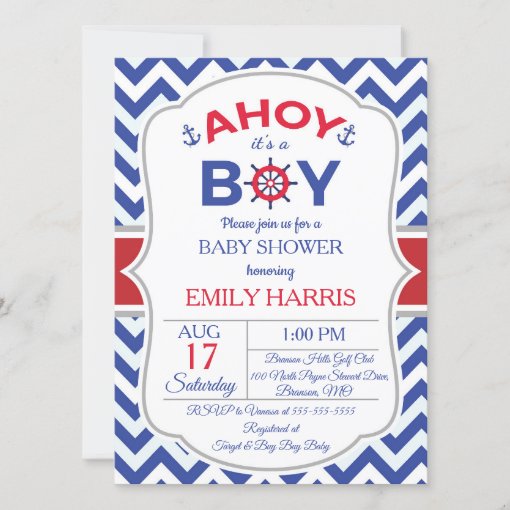 Nautical Baby Shower Invite Zazzle