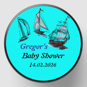 Nautical Baby Shower Label Mini Candle Favors