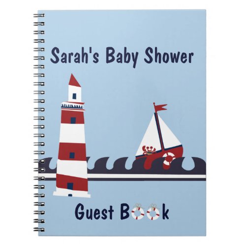 Nautical Baby Shower Ocean Scene Guest Book