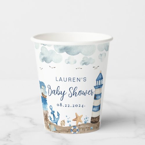 Nautical Baby Shower Paper Cups