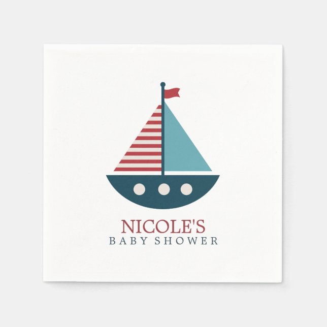 Nautical Baby Shower Paper Napkins (Front)