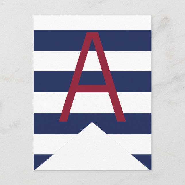 Nautical Baby Shower Personalized Bunting Flag Postcard (Front)
