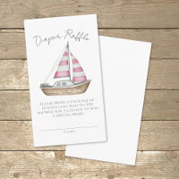 Nautical Baby Shower Pink Diaper Raffle