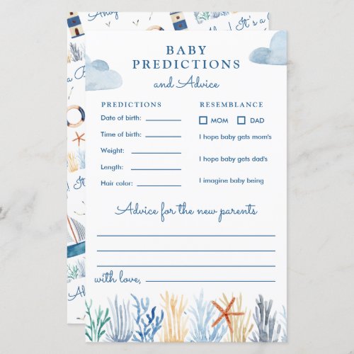 Nautical Baby Shower Predictions  Advice