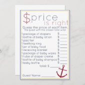 Nautical Baby Shower Price Is Right Game (Front/Back)