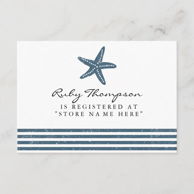 Nautical Baby Shower Registry Insert Card Zazzle