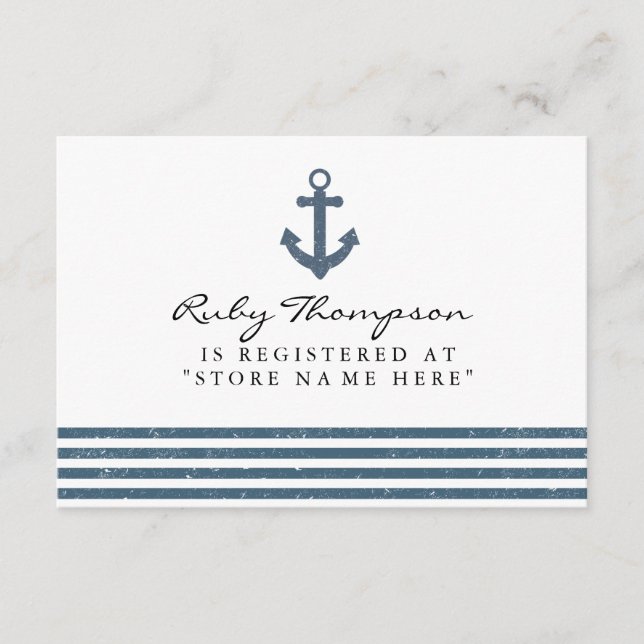 Nautical Baby Shower Registry Insert Card (Front)