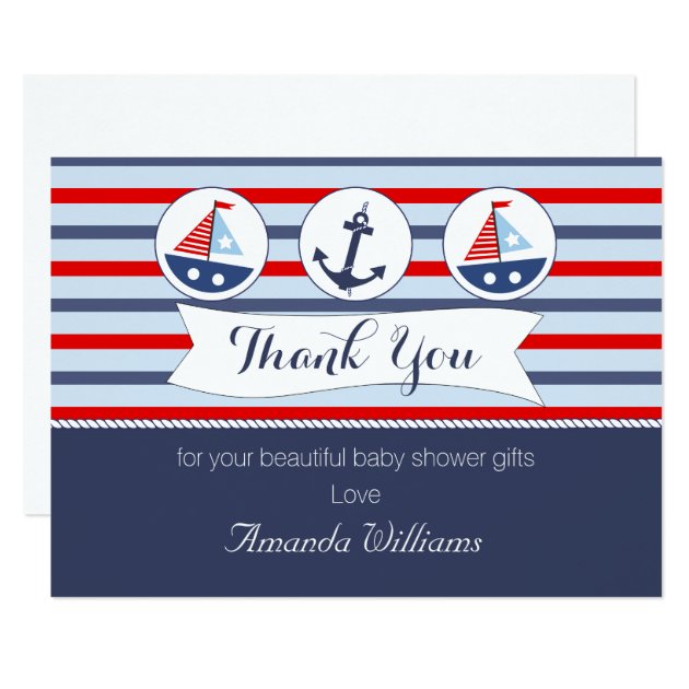 Nautical Baby Shower Thank You Card