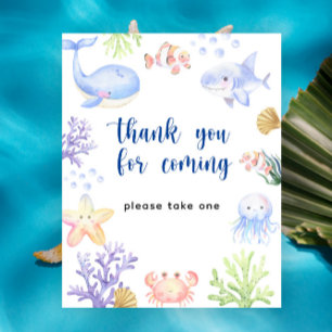 Nautical baby shower - Thank you for coming Poster