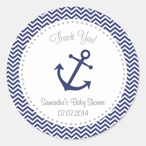 Nautical Baby Shower Thank You Sticker