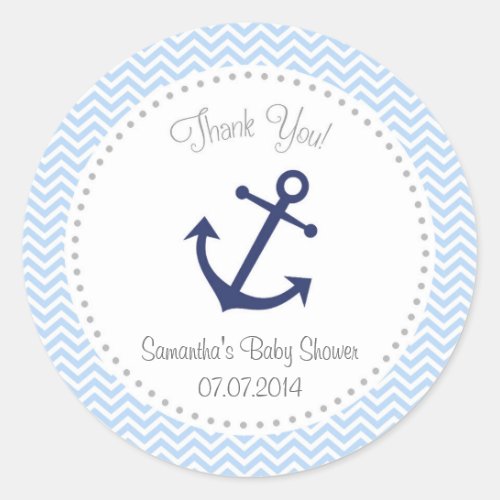 Nautical Baby Shower Thank You Sticker