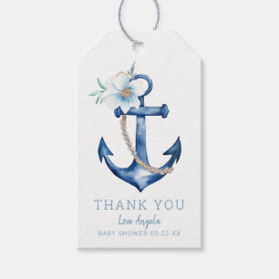 Nautical Baby Shower Thank You Tags   Blue Waterco