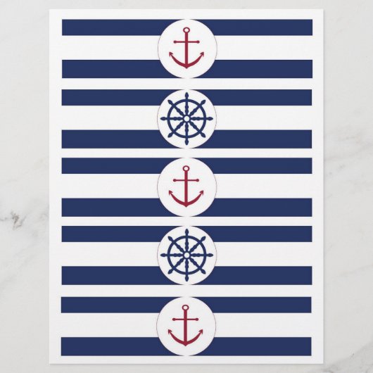 Nautical Baby Shower Water Bottle Labels (Front)