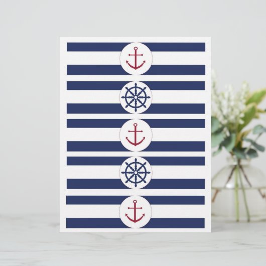 Nautical Baby Shower Water Bottle Labels (Standing Front)