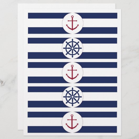Nautical Baby Shower Water Bottle Labels (Front/Back)