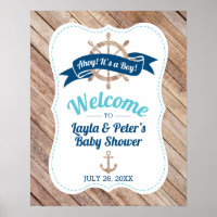 Nautical Baby Shower Welcome Poster