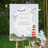 Nautical Baby Shower Welcome Sign