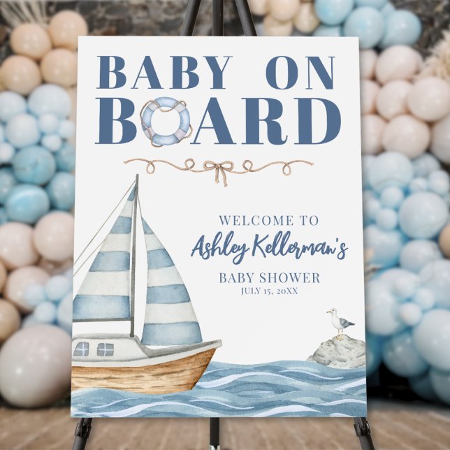 Nautical Baby Shower Welcome Sign (Nautical Baby Shower Welcome Sign)