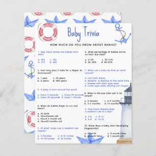 Nautical Baby Trivia   Baby Shower Game