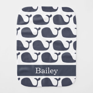 Nautical Baby Whale Burp Cloth