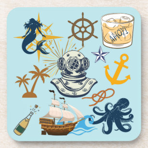 Nautical Bachelor Party Beverage Coaster