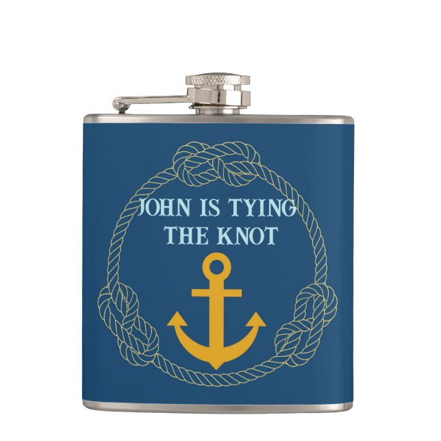 Nautical Bachelor Party Flask (Front)