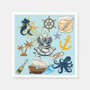   Nautical Bachelor Party Napkins