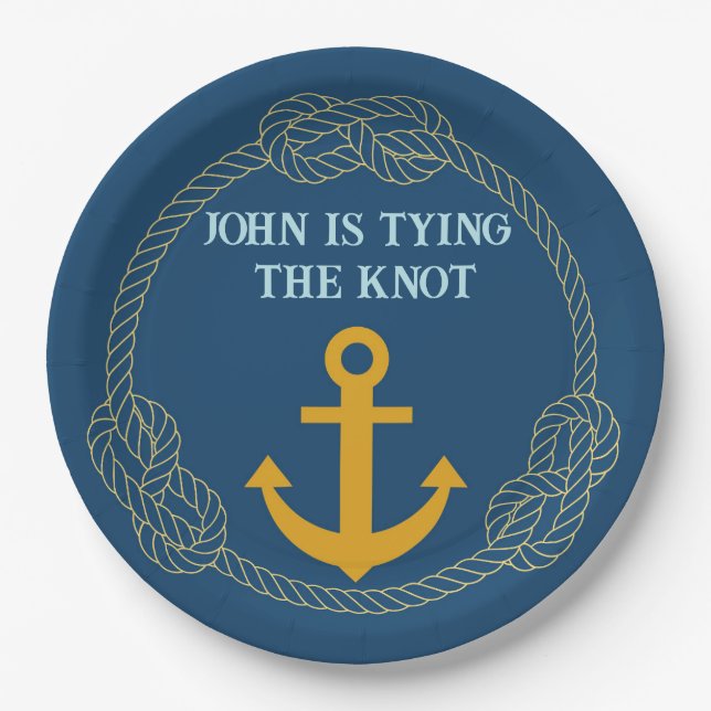  Nautical Bachelor Party Paper Plates (Front)