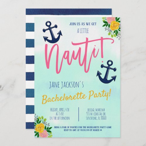 Nautical Bachelorette Party Invite