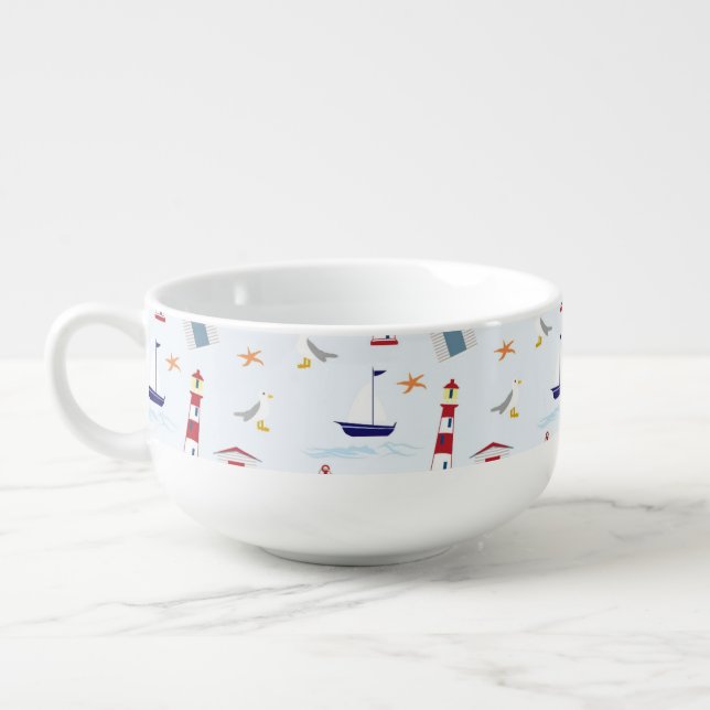Nautical Back to School Dorm Essentials Soup Mug (Right)