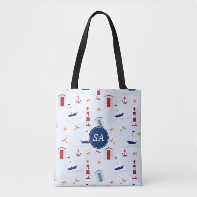 Nautical Back to School Dorm Essentials Tote Bag (Front)