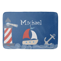 Nautical Bath Mat Personalized