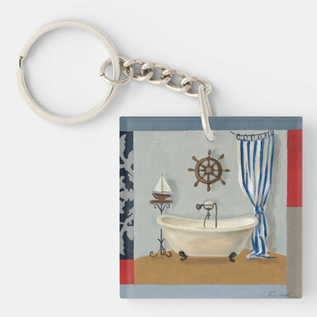Nautical Bathroom Keychain (Front)