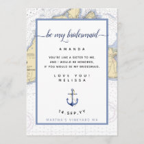 Nautical Be My Bridesmaid | Martha's Vineyard Invitation