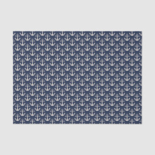 Nautical Beach Anchors Navy Blue Ivory Sailing Tissue Paper