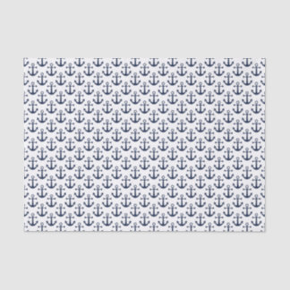 Nautical Beach Anchors Navy Blue White Sailing Tissue Paper