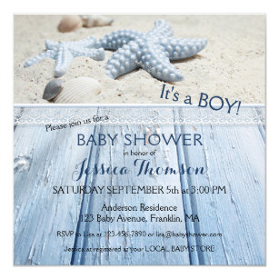 Beach Baby Shower Invitations Zazzle Nautical Beach Baby Boy Shower Invitation