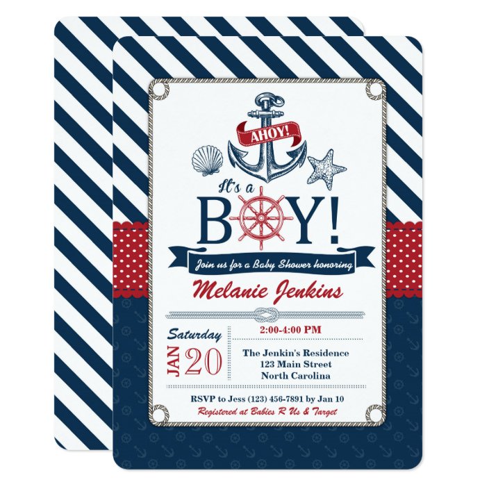 Nautical Beach Baby Shower Invitation Zazzle Nautical Beach Baby Shower Invitation