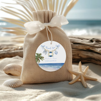 Nautical Beach Baby Shower Thank You Favor Tags