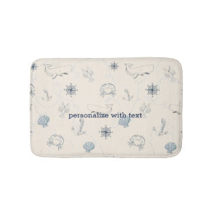 Nautical Beach Bath Mat