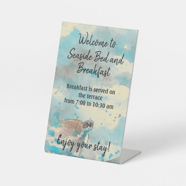 Nautical Beach Bed and Breakfast Guest Information Pedestal Sign (Front)