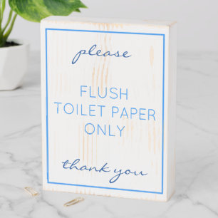 Nautical Beach Blue Bathroom Septic Wood Sign