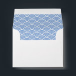 Nautical Beach Blue Ocean Waves Cute 3.5x5 Custom Envelope<br><div class="desc">Add a super cute touch to your correspondence with these nautical blue and white envelopes featuring a wave-inspired pattern. Easily add your address to the front or back flap. Fits a 3.5x5 card nicely. Great for the beach house, summer notes and everyday correspondence. See our matching flat notecards in our...</div>