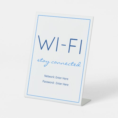 Nautical Beach Blue Wi_Fi Guest Table Sign