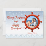 Nautical Beach Boaters Photo Christmas Card<br><div class="desc">Nautical Beach Boaters Photo Christmas Card</div>