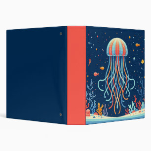 nautical/beach/coastal jellyfish 3 ring binder