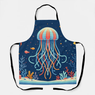 nautical/beach/coastal jellyfish apron